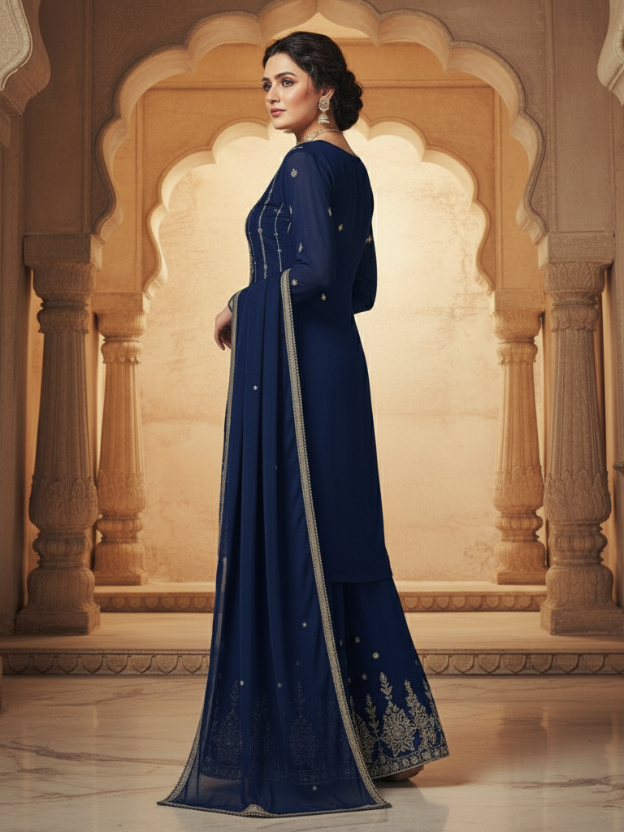 Grace Blue Sharara set