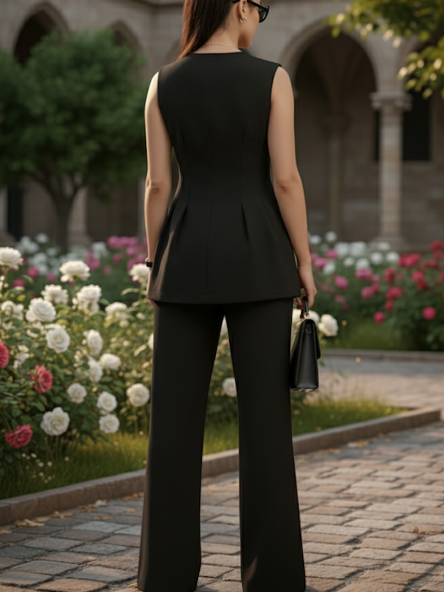 Black Aura co-ord with gold detailing