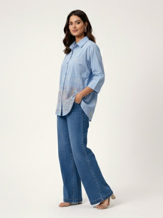 Women’s Embroidered Oversized Shirt