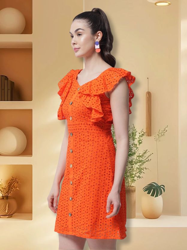 Sweetheart Neck Flutter Sleeve Sheath Dress