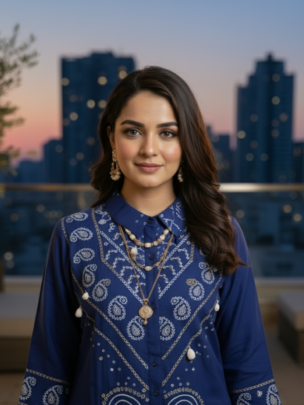 Blue Aura Embellished co-ords