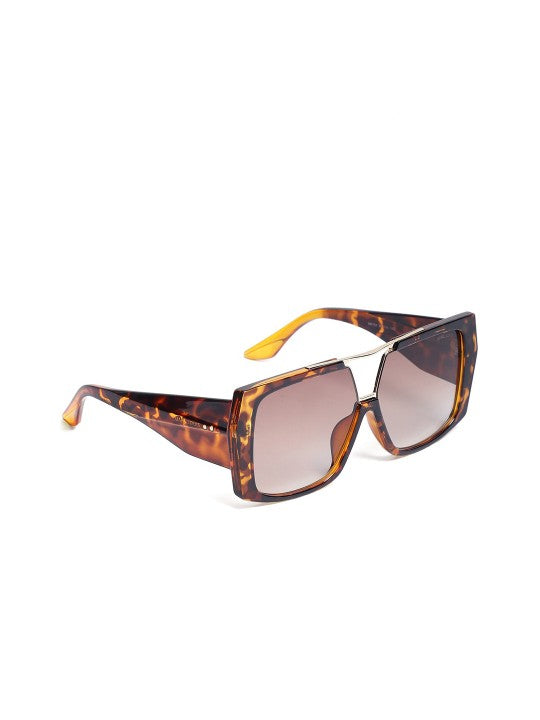 Unisex Oversized Sunglasses with UV Protected Lens-ML M 6151 DEMI BROWN