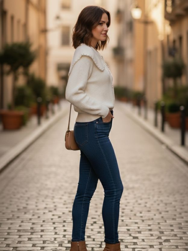 Women’s Vintage Style Knit Sweater Top – Elegant Everyday Wear