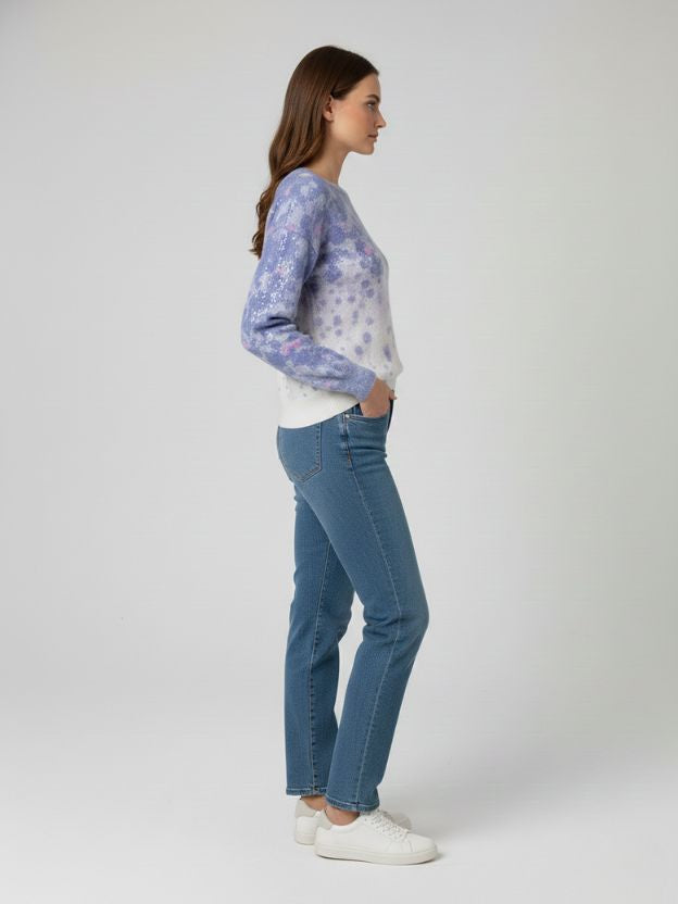Women’s Floral Print Sweatshirt – Casual Long Sleeve Pullover Top