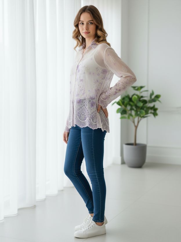 Slightly sheer off-white