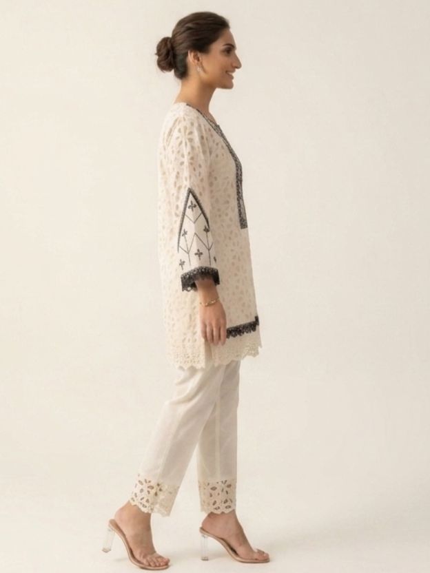 Elegant Embroidered Lace Co-Ord Set