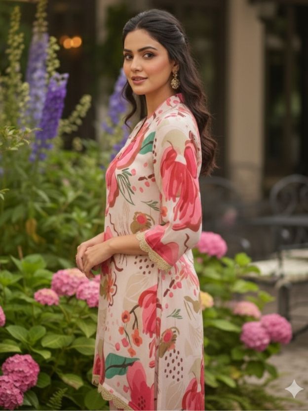 Ivory Base Floral Printed Co-ord Set