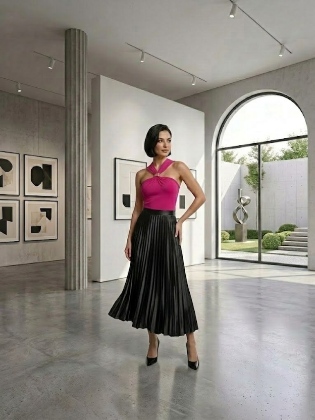 Elegant Twist-Neck Statement Top