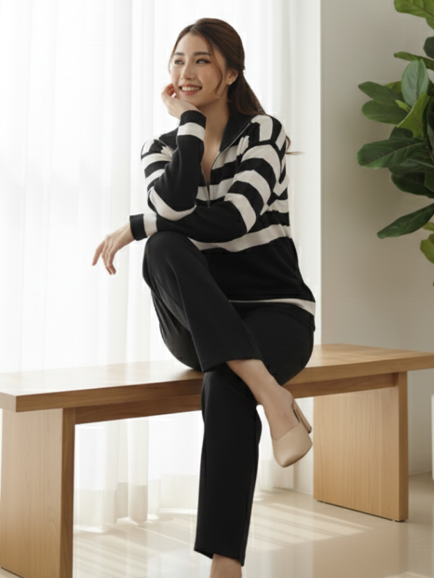 Blush Knit Two-Piece Lounge Ensemble