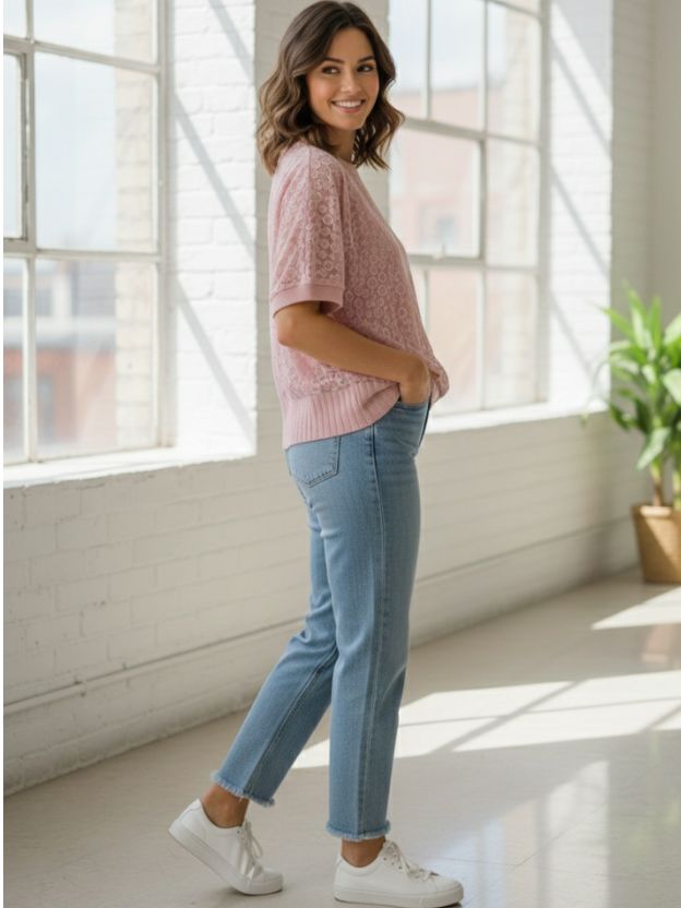 Elegant Textured Casual Top with Relaxed Fit