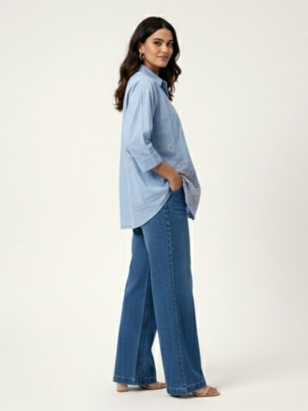 Women’s Embroidered Oversized Shirt