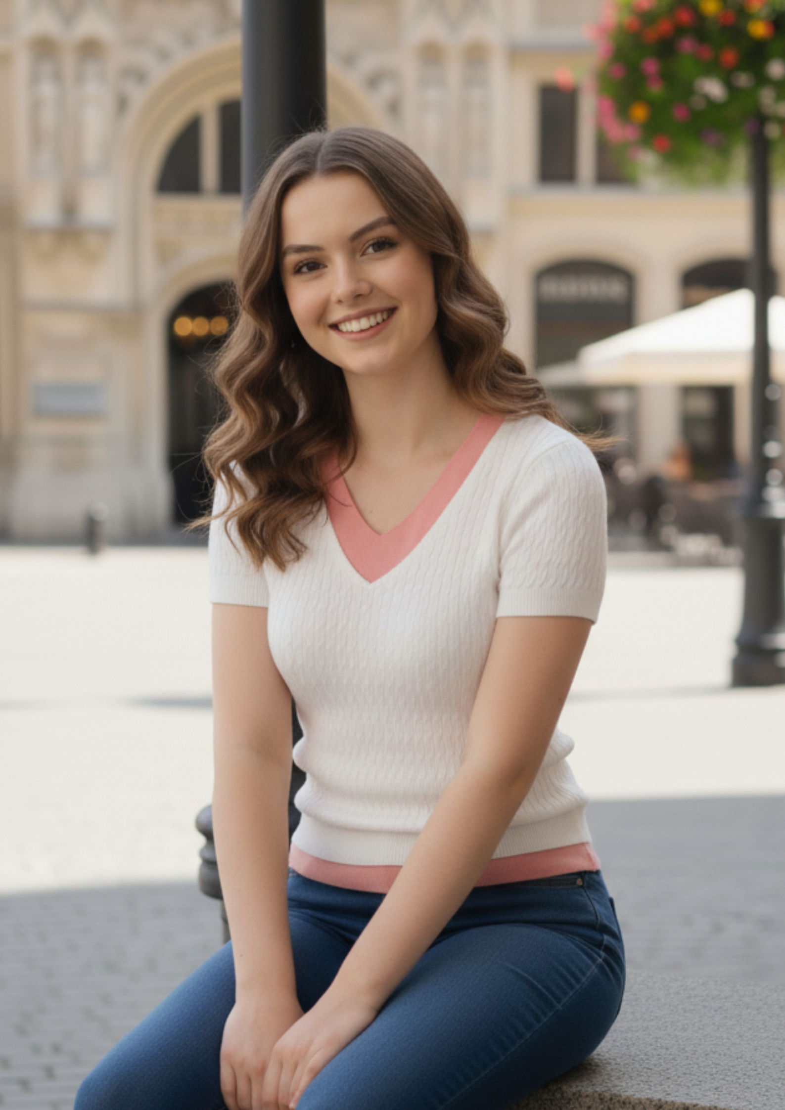 Classic Knit V-Neck Top