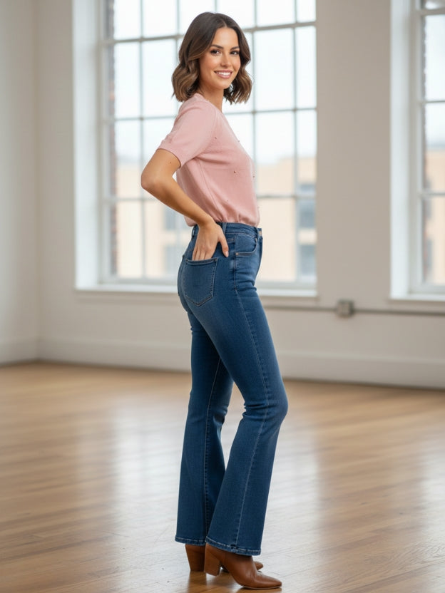 Blush Pink Pearl Detail Knit Top for Women