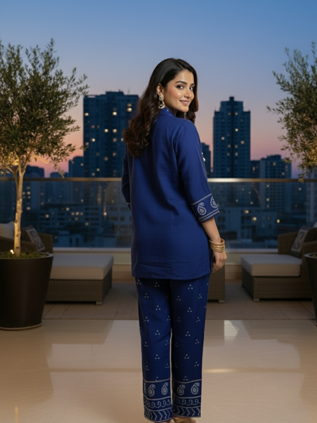 Blue Aura Embellished co-ords