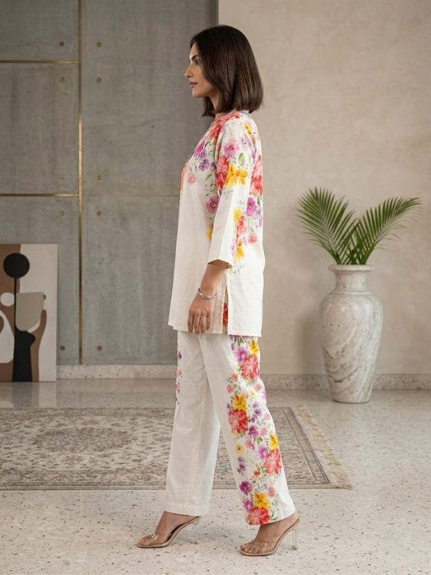 Digital Printing White Co-ord set