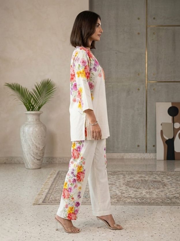 Digital Printing White Co-ord set