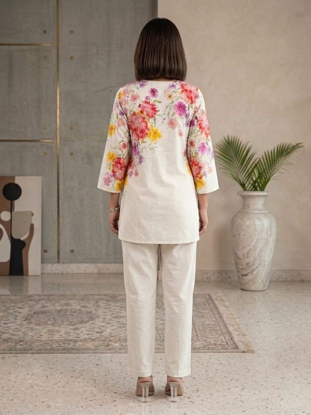 Digital Printing White Co-ord set