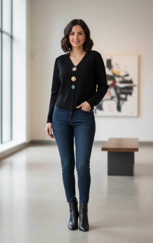 Women’s Dressy V-Neck Top – Stylish Office Wear Blouse