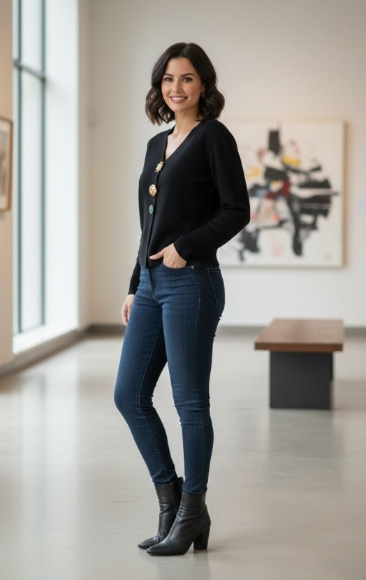 Women’s Dressy V-Neck Top – Stylish Office Wear Blouse