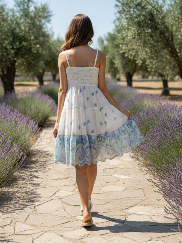 White Skater dress with Flared Hem