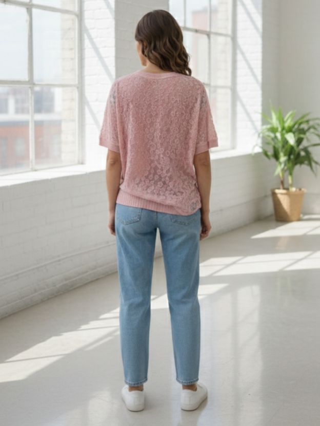Elegant Textured Casual Top with Relaxed Fit