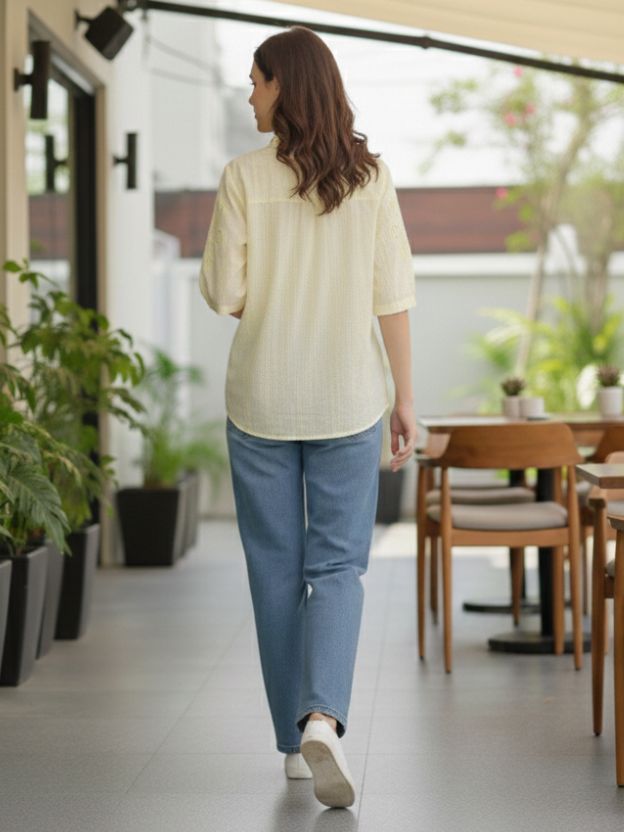 Elegant Embroidered Casual Shirt with Heart Detail