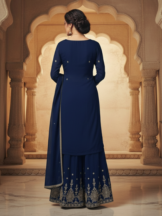 Grace Blue Sharara set
