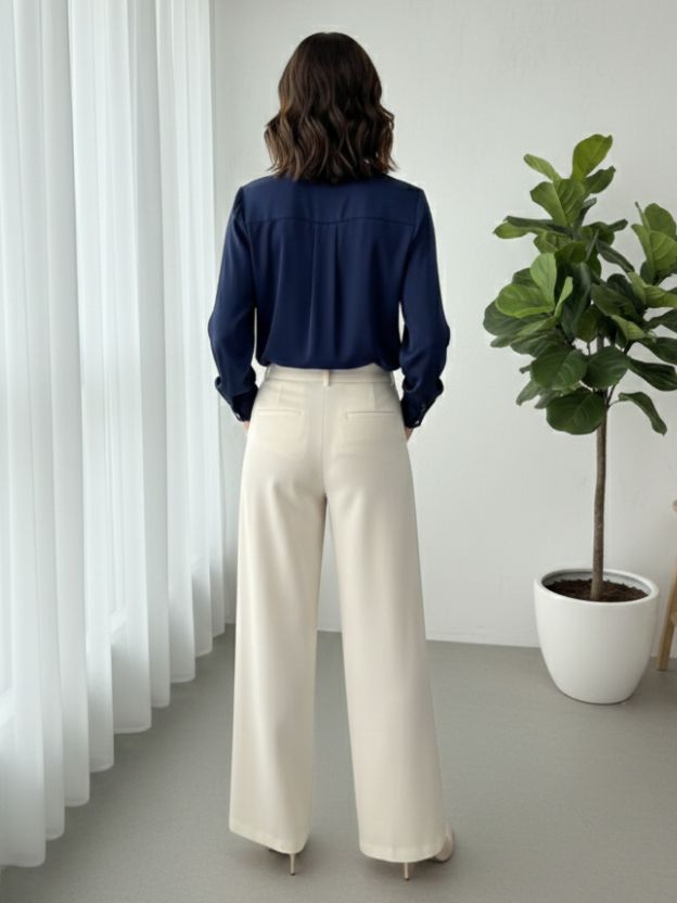 Satin Navy Blue Shirt