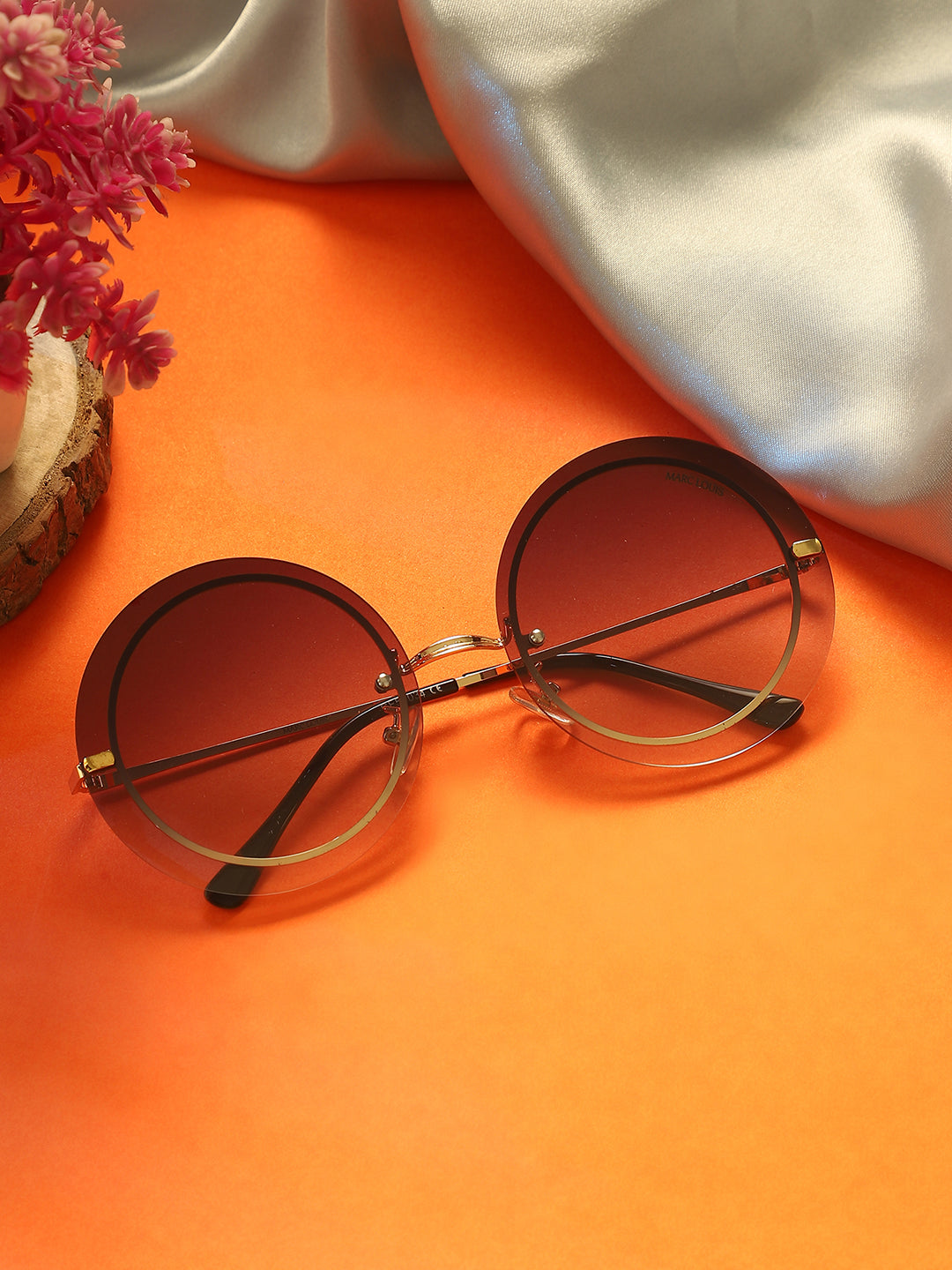 Women Round Sunglasses with UV Protected Lens Marc Louis CF58034 Grey SG