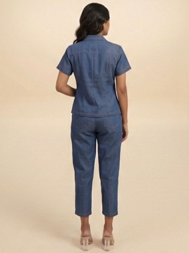 Elegant blue denim Co-ord set