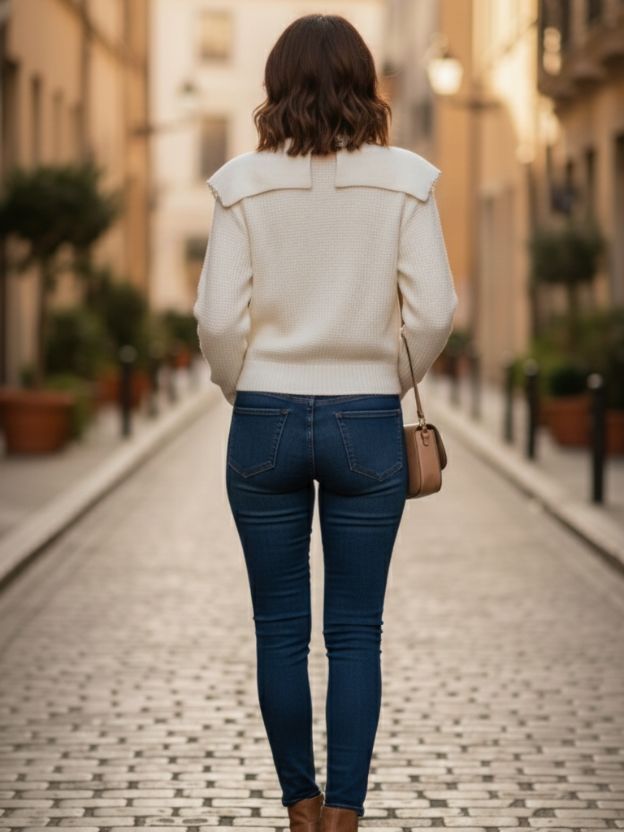 Women’s Vintage Style Knit Sweater Top – Elegant Everyday Wear