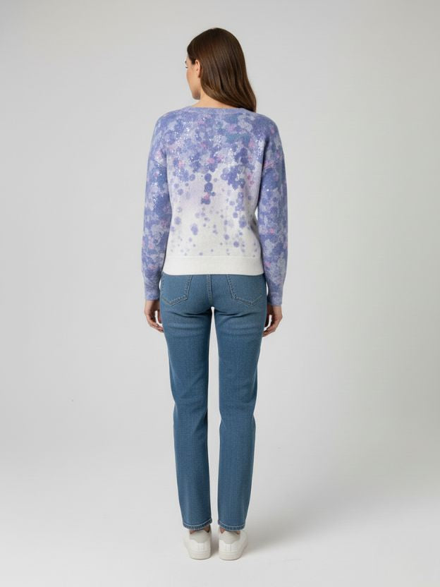 Women’s Floral Print Sweatshirt – Casual Long Sleeve Pullover Top