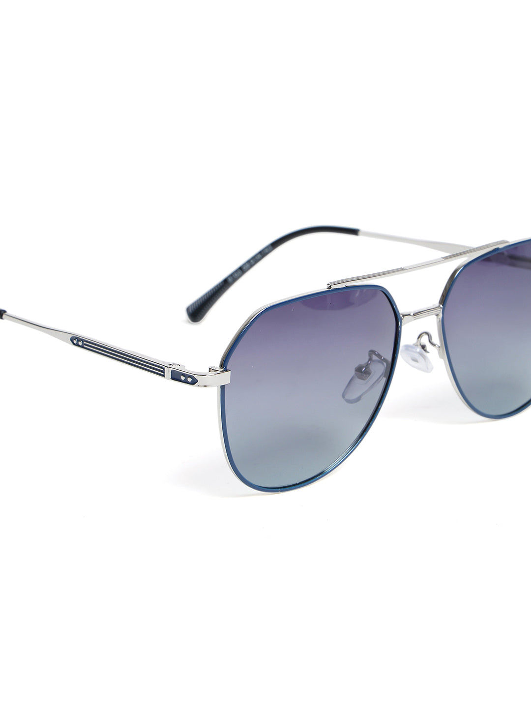 Unisex Polarised & UV Protected Aviator Sunglass MARC LOUIS 9163 SILVER BLUE SG