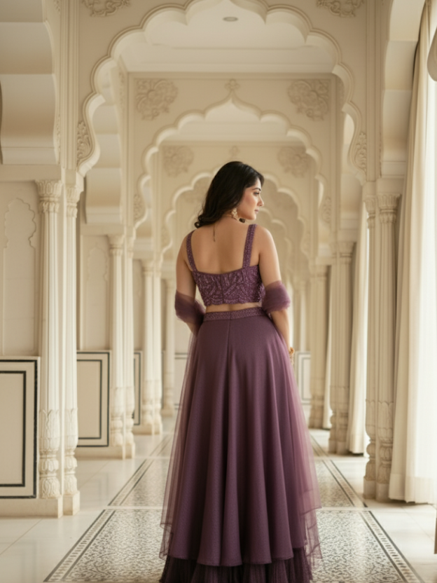 Embracing Heritage with grace purple crop top