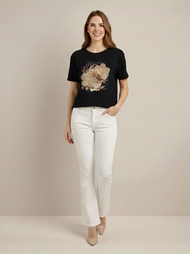 Elegant Botanical Graphic Everyday T-Shirt