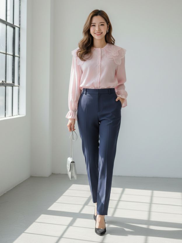 Elegant Embroidered Detail Classic Shirt