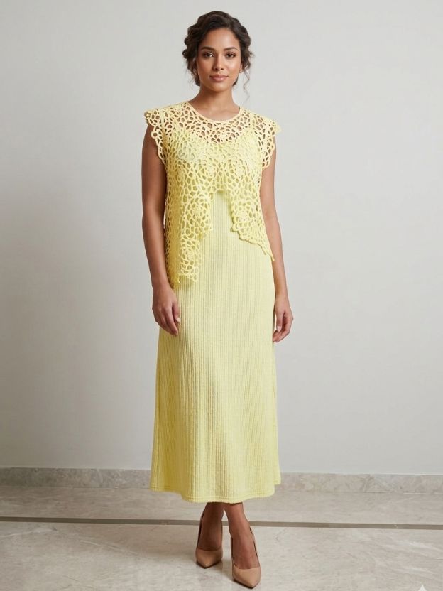Ethereal Layered Midi Dress