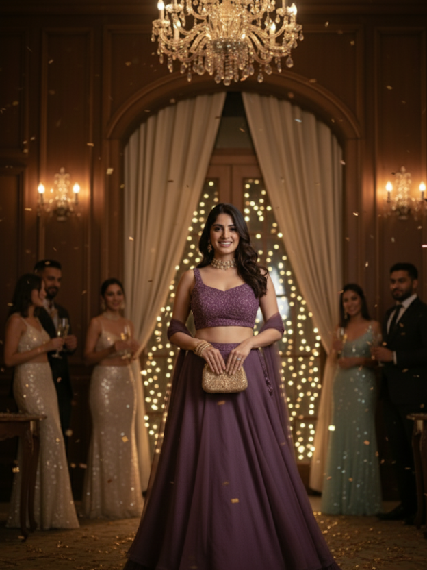 Embracing Heritage with grace purple crop top