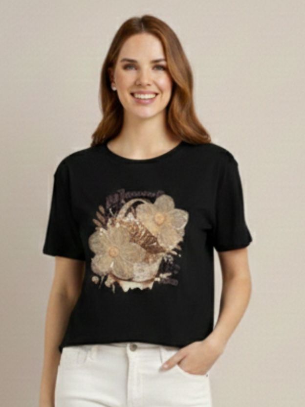 Elegant Botanical Graphic Everyday T-Shirt