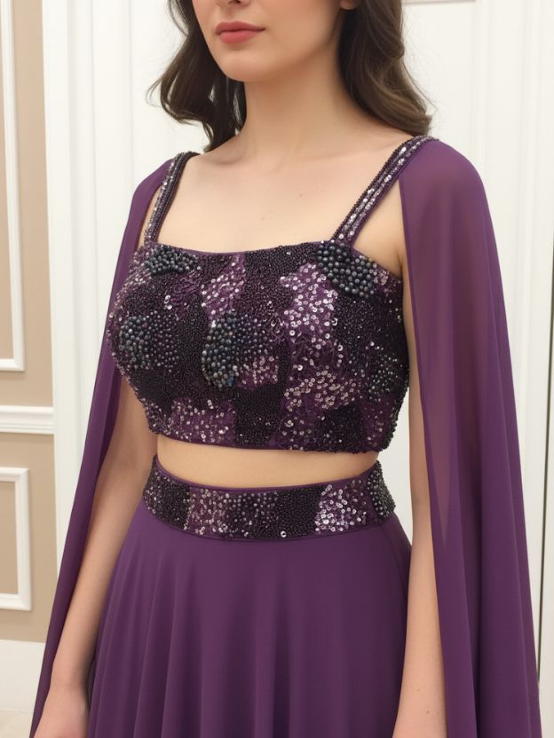 Amethyst Bloom Embellished lehenga