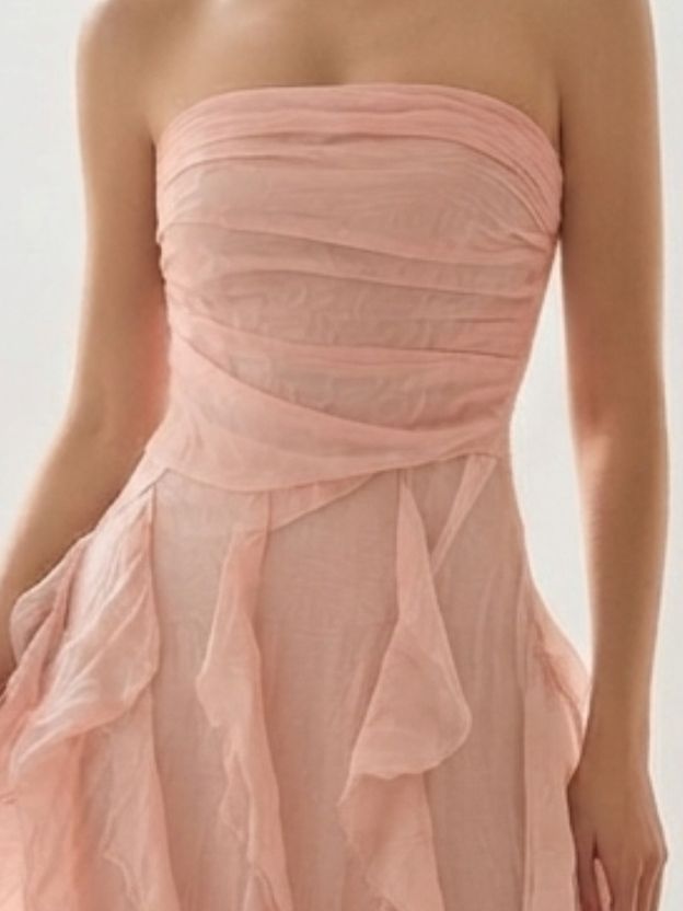 Women's Strapless Fit & Flare Maxi Dress | Elegant Pink Party Dress for Wedding, Prom & Evening Events