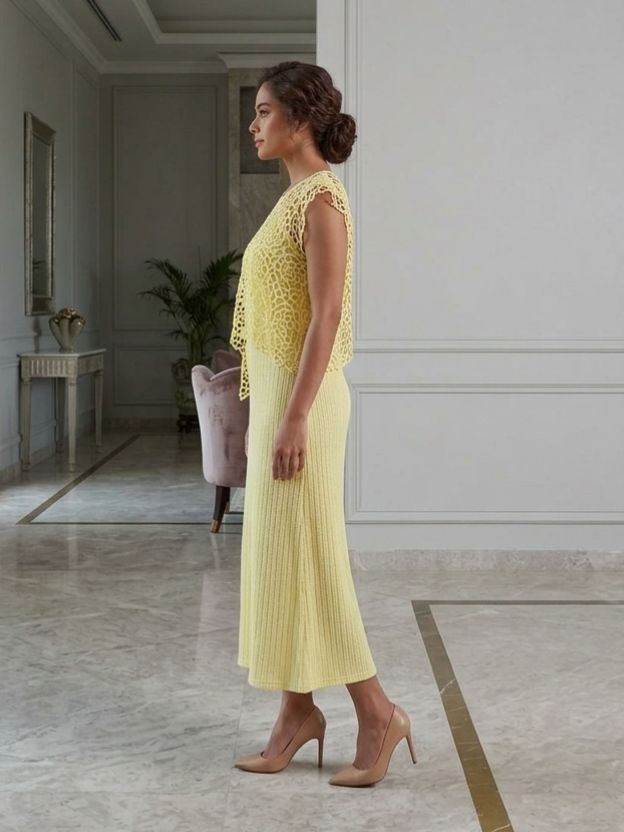 Ethereal Layered Midi Dress