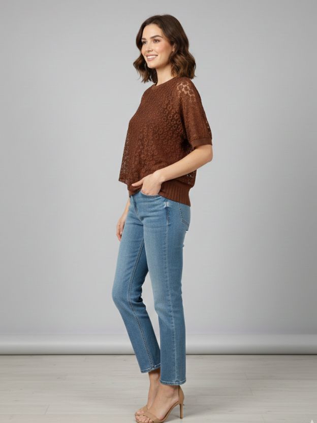 Elegant Textured Casual Top with Relaxed Fit