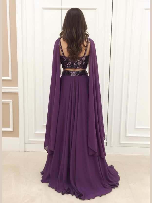 Amethyst Bloom Embellished lehenga