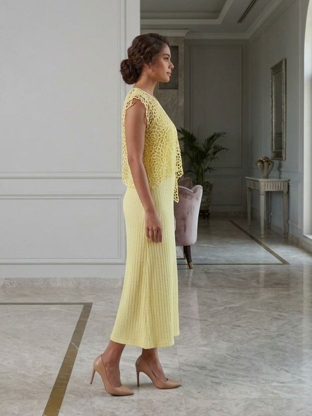 Ethereal Layered Midi Dress