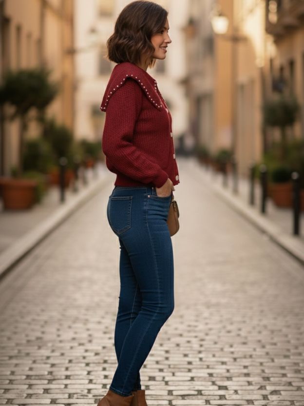 Women’s Vintage Style Knit Sweater Top – Elegant Everyday Wear