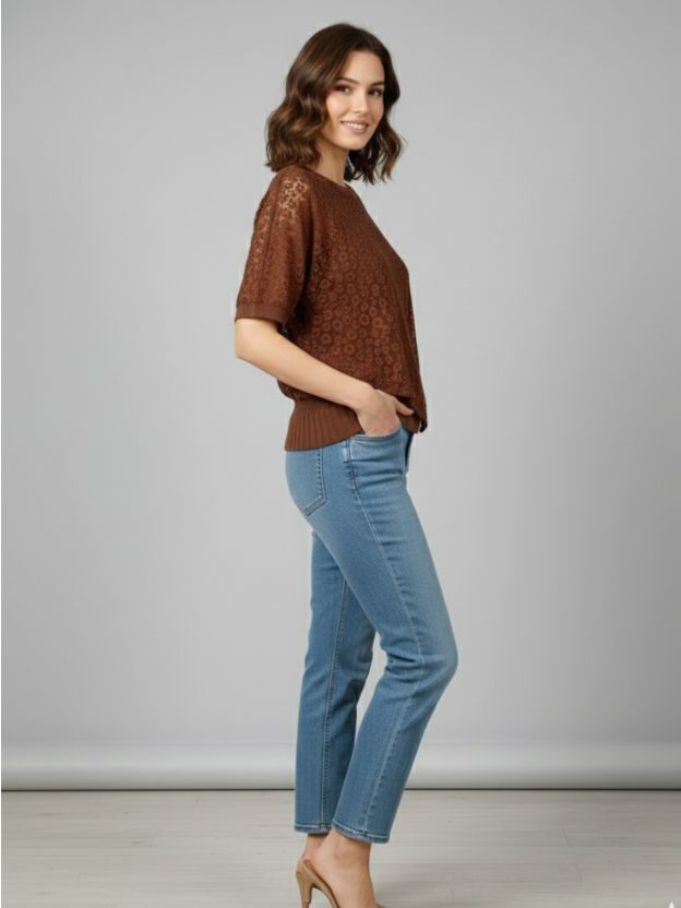 Elegant Textured Casual Top with Relaxed Fit