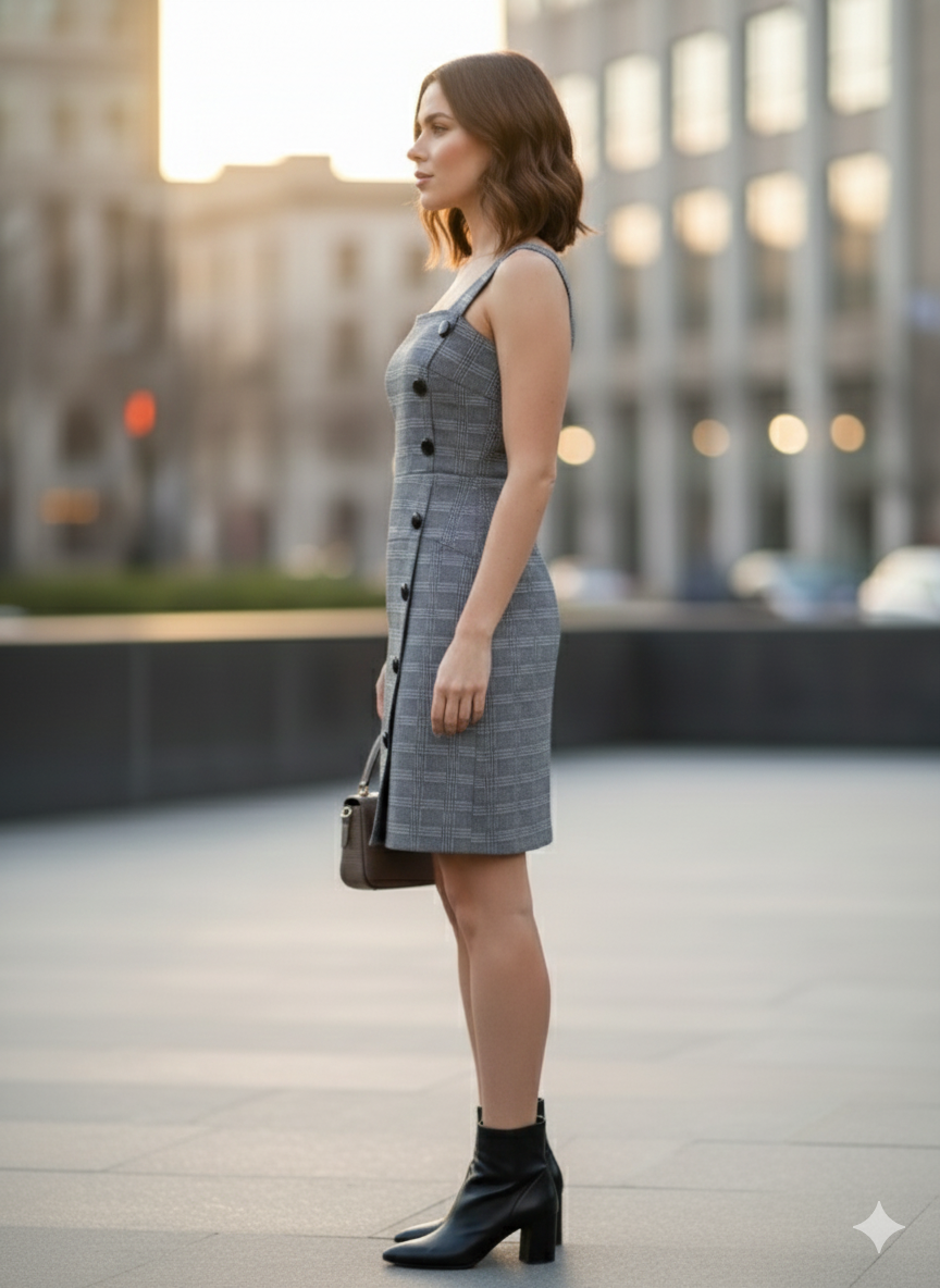 Women’s Plaid Sleeveless Dress | Chic Western Day-to-Night Dress