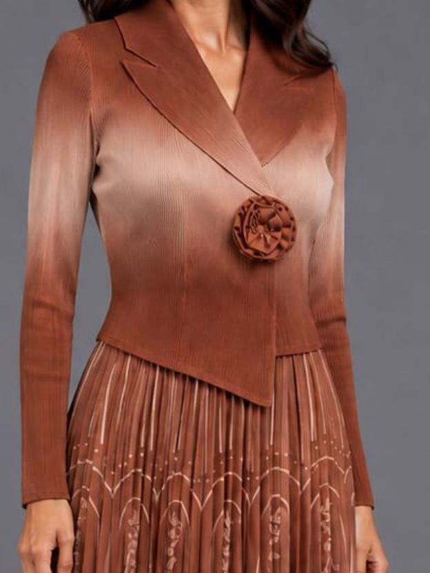 Elegant Button-Down Pleated Midi Dress with Belt