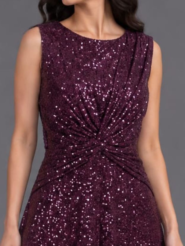 Sparkle Knot-Front Cocktail Dress | Formal Evening Wear